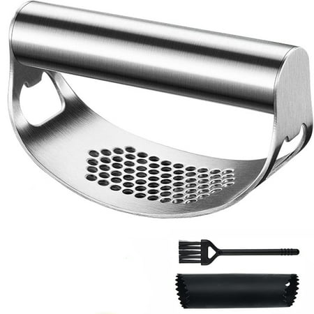 

Chok Garlic Press Rocker Stainless Steel Garlic Chopper Dishwasher Safe Ergonomic Handle Garlic Mincer Including Silicone Peeler Cleaning Brush Innovative Kitchen Gadgets