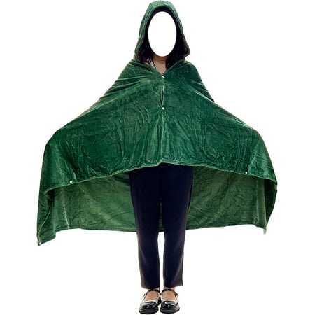 Couverture en Flanelle Polaire Anime Couverture Cosplay Cape à Capuche Châle Couverture de Sieste (Vert, 47 Pieds'X 65 Pieds')