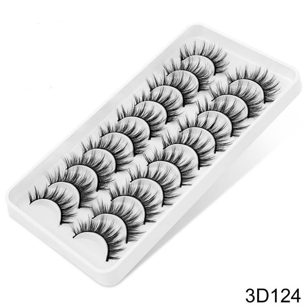 Yonteia 3/5/10/12 pares 3D Faux Mink Lashes Fluffy Soft Wispy Volume Natural pestañas postizas largas pestañas reutilizables maquillaje Tan Jianjun unisex