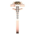 thumbnail image 3 of Halo Engagement Ring for Women - 1.86ct Simulated Champagne Diamond in 14K Rose Gold Promise Ring, 3 of 6