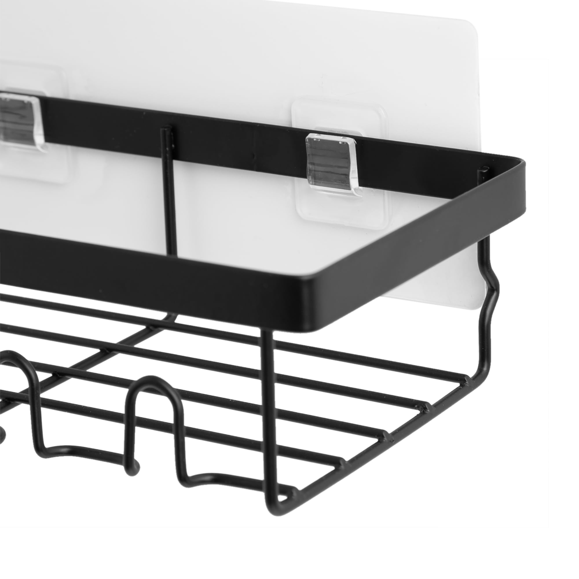 Era Aldo Wall Mount Shampoo Caddy, Adhesive, 2 Pack Matte Black, Adhesive Shampoo Caddy Matte Black