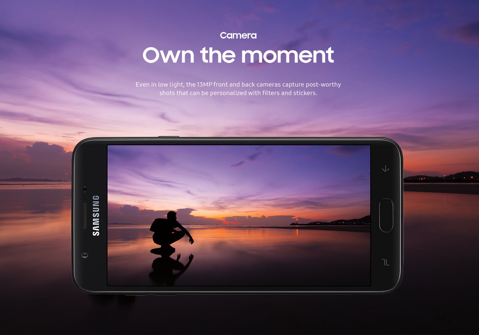 Straight Talk Samsung Galaxy J7 Crown, 16GB, Black - Prepaid Smartphone
