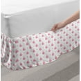 thumbnail image 2 of Baby Bed Skirt, Abstract Cartoon Hearts and Whales Love Nature Themed Image Ocean Inhabitants Pattern, Elastic Bedskirt Dust Ruffle Wrap Around for Bedding Decor, 4 Sizes, Pink White, by Ambesonne, 2 of 2