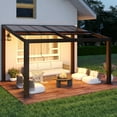 thumbnail image 3 of MELLCOM Gazebo 10x13 with Adjustable Polycarbonate Roofs, All Aluminum Frame Permanent Pergola for Patio, Outdoor Freestanding Shelter, Dark Brown, 3 of 9