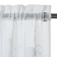 thumbnail image 5 of Semi Sheer Valance Curtain, Rod Pocket Floral Embroider Voile Curtain Valances, 5 of 8