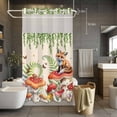 thumbnail image 2 of No Hook Shower Curtain with Snap in Liner, Mushroom Fox Butterfly Waterproof Fabric Bathroom Curtain Mesh Top Window, Retro Eucalyptus Leaf on Linen Shower Curtains 36x72in, 2 of 9