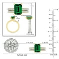 thumbnail image 4 of Dazzlingrock Collection 10x7mm Lab-Created Emerald & 1.19 Ctw Round White Diamond Eternity Wedding Ring Set for Women in 10K Yellow Gold, Size 5, 4 of 5
