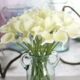 thumbnail image 2 of 10 flores artificiales de herradura, 15 pulgadas, adecuadas para la cocina del hogar y decoraciones de bodas (blanco cremoso), 2 of 2