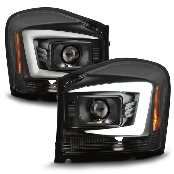 2004-2006 Dodge Durango Black LED Tube Projector Headlights Headlamps Left Right