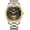 Two-Tone Black, variant on Men's Automatic Watches Crystals Bezel with Luminous Dial Gold - Plated Stainless Steel Skeleton Watch