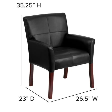 Flash Furniture - Taylor  Contemporary Leather/Faux Leather Side Chair - Upholstered - Black
