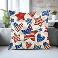 thumbnail image 4 of RuWeoMaa 4th of July Pillow Covers 18"x18" Set of 2 Soft Jacquard Chenille Throw Pillow Covers with Red Stripe Blue Star Flag Design,Farmhouse Pillow Covers for Independence Day Memorial Decor, 4 of 6