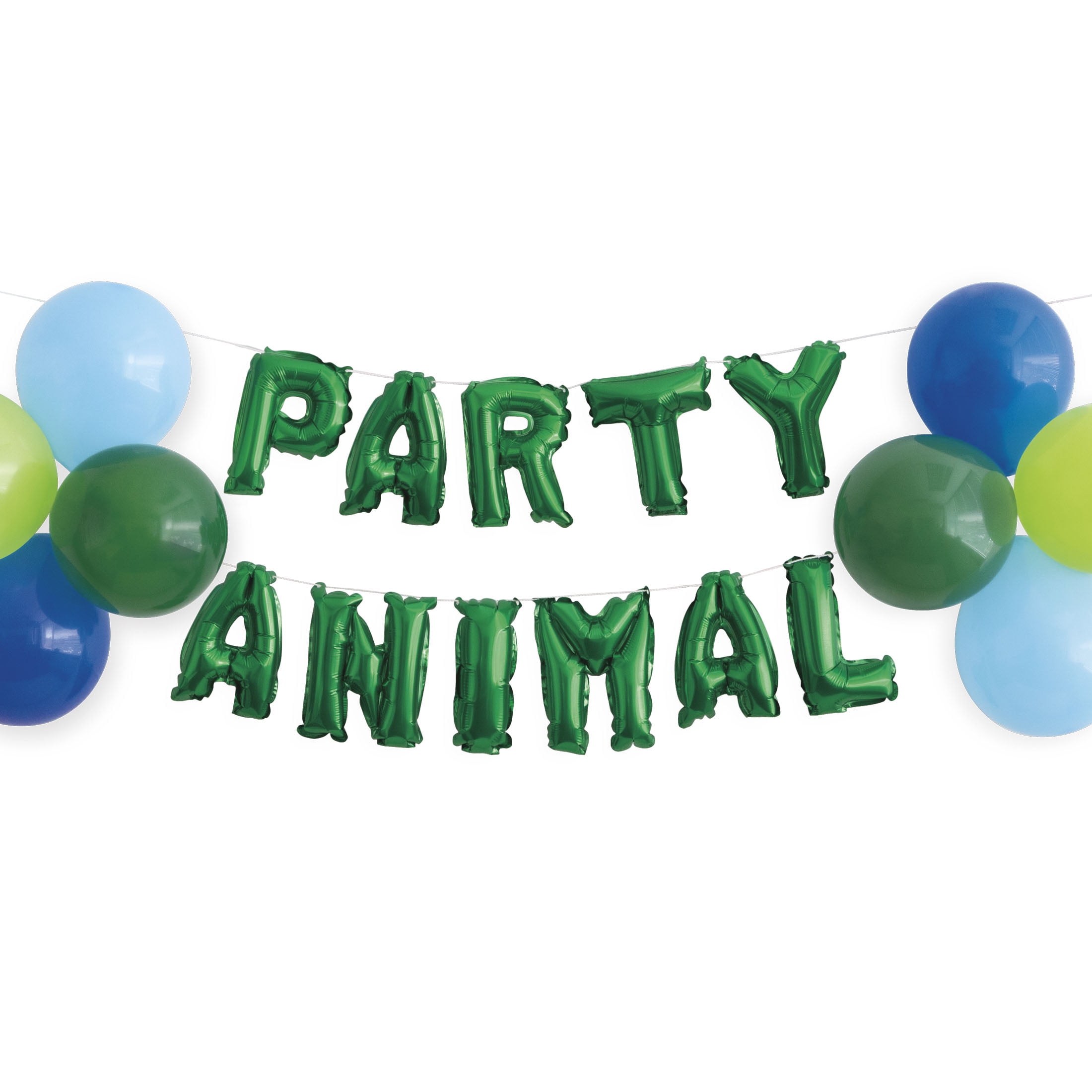 Ssyihao Jungle Theme Party Supplies 16 Inch with Happy Birthday Banner 12pcs 