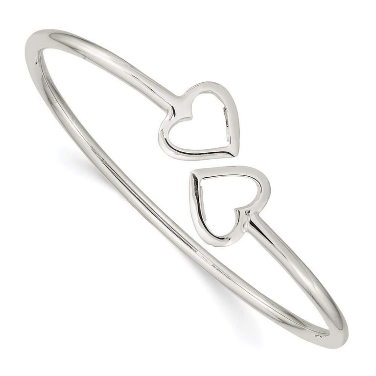 Vintage 925 Solid Sterling Silver Linked Heart Bracelet