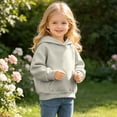thumbnail image 6 of Wsyxszg Girls Hoodies Fall Solid Hooded Long Sleeve Pullover Kids Cozy Oversized Athletic Sweatshirts 2-12T, 6 of 9