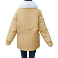 thumbnail image 3 of Lovskoo 2024 Womens Winter Coats Quilted Jacket Comfy Stylish Stitching Long Sleeve Outerwear Casual Tops Cotton Padded Outerwear Khaki, 3 of 4