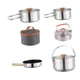 thumbnail image 1 of Kit de utensilios de cocina para acampar, juego de cocina, olla antiadherente de acero inoxidable para exteriores con hervidor, 1 of 9