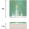 thumbnail image 3 of FMSHPON Merry Christmas Xmas Tree Winter Christmas Set of 4 Coaster for Drinks, Absorbent Ceramic Stone Coasters Cup Mat with Cork Base for Home Kitchen Room Coffee Table Bar Decor, 3 of 4