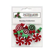 Christmas Candy Button Set – 27-Piece Holiday-Themed Assortment for Sewing, Scrapbooking & DIY Crafts
