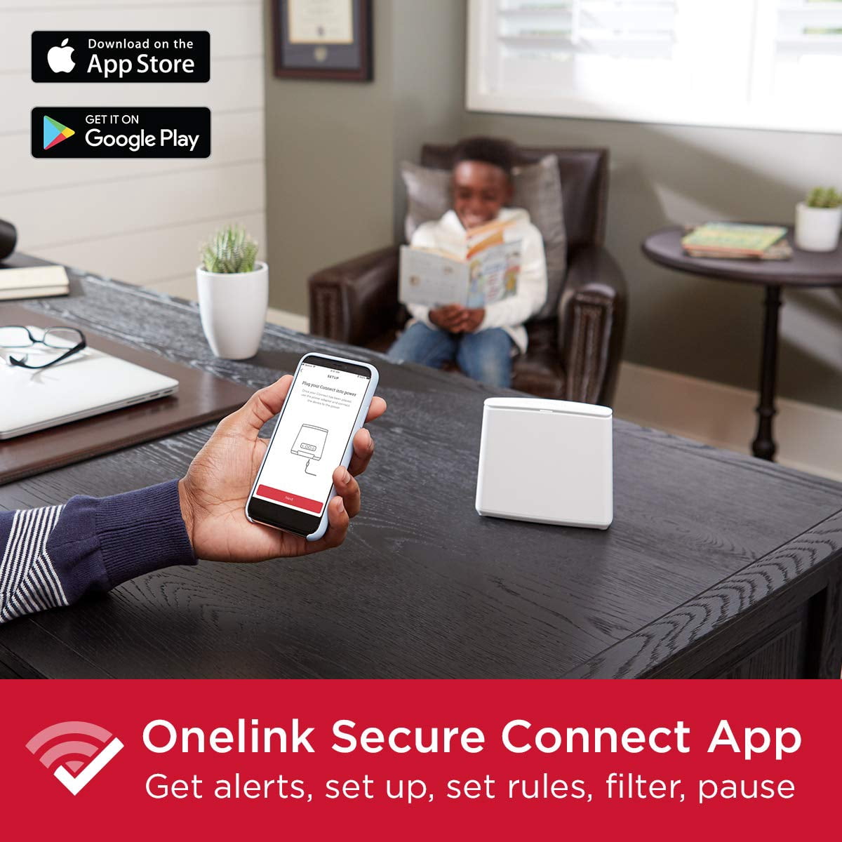 Onelink Secure Connect | Dual-Band Mesh Wifi Router System | Whole Home Wifi, Coverage Up to 1,500 Square Feet