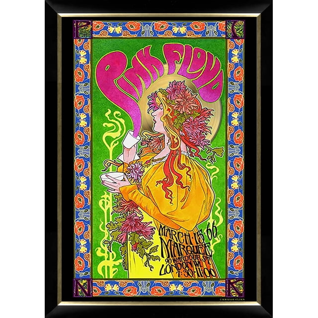 Pink Floyd Masse Framed Poster with Gold Vinyl