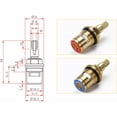 thumbnail image 5 of 1/2 Ceramic Faucet Replacement Cartridge Hot and Cold Ceramic Disc Faucet Head for Kitchen Shower Room Brass Water Replacement Valves (Hot and Cold), 5 of 5