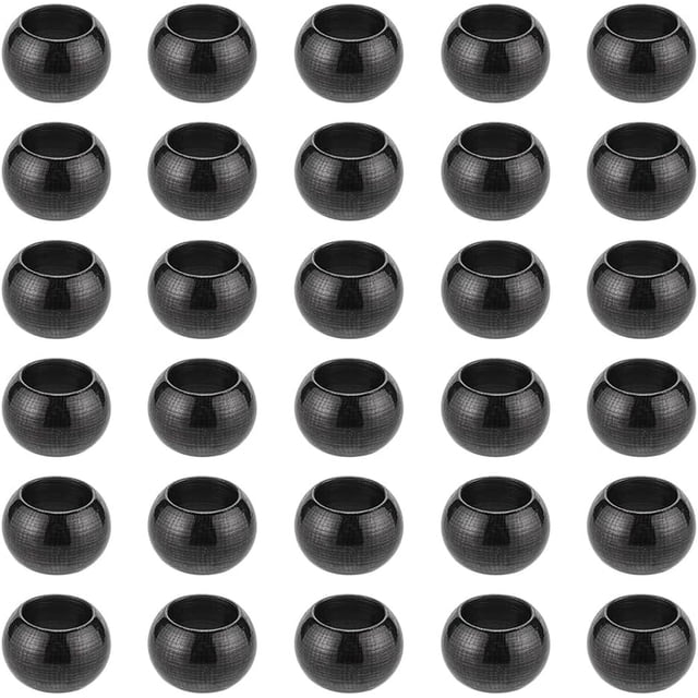 30 cuentas redondas de acero inoxidable negro de 8 mm para pulseras, pendientes y manualidades (orificio de 5 mm)