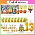 thumbnail image 2 of SpongeBob SquarePants 13th Tableware Balloons Cake Toppers Backdrop Banner Supplies Party Decor Plates Decorations, 2 of 7