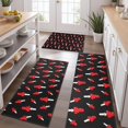 thumbnail image 2 of Red Mushroom Black Pattern Kitchen Rugs Sets Of 3,Kitchen Runner Rugs Non Skid Washable,Decorative Kitchen Floor Mats for Kitchen,Sink,Laundry,17"x30"+ 17"x47" + 17"x59", 2 of 6
