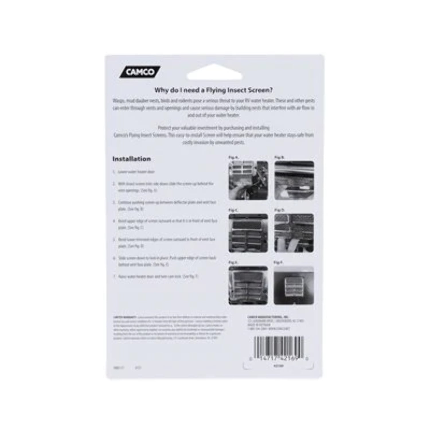 Camco Camper/RV Water Heater Flying Insect Screen | Crafted of Stainless Steel & Fits Dometic WH-6GEA 6-Gallon Water Heaters (42169)