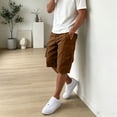 thumbnail image 5 of HKYNLAG Cargo Shorts for Men Lightweigh Casual Comfort Summer Pants Bermuda Shorts with Pockets Knee Length Outdoor Hiking Work Short Brown L, 5 of 5