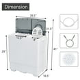 thumbnail image 2 of Gymax Portable Semi-automatic Washing Machine 26 lbs Twin Tub Laundry Washer Grey, 2 of 10