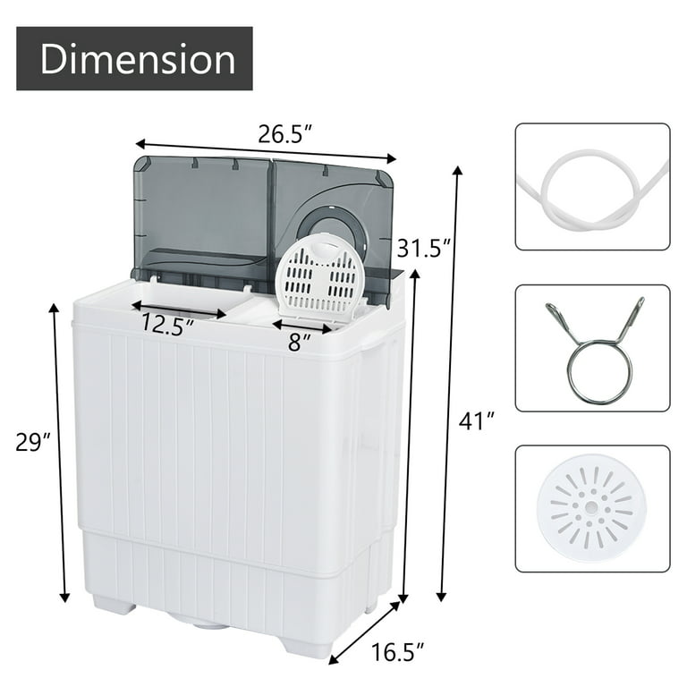 Tikmboex Portable Washing Machine, 17.6lbs Capacity Fully