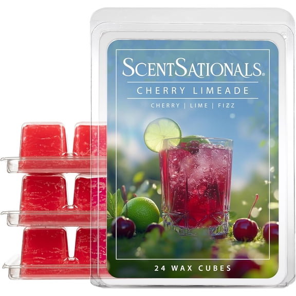 Scentsationals Wax Melts, Wax Cubes Strong Scent – Soda Pop Collection Cherry Limeade – Long Lasting Scented Melts for Warmer, 10oz (24-Cubes)