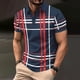 thumbnail image 2 of Pantalones Cortos Casuales de Manga Corta de Solapa de Jean con Estampado a Rayas, Camisa Transpirable de los Hombres de Verano para Diario Y Negocios, 2 of 6