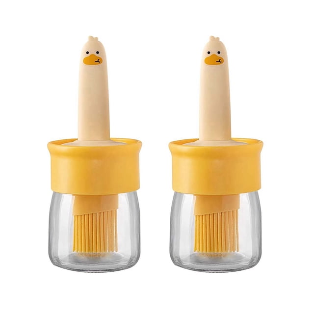 Oil Bottle Set for Kitchen Use - Oil Brush and Bottle in High-Temperature Silicone Design for Food Prep Pancake Barbecue Baking Oil Dispensing and Storage