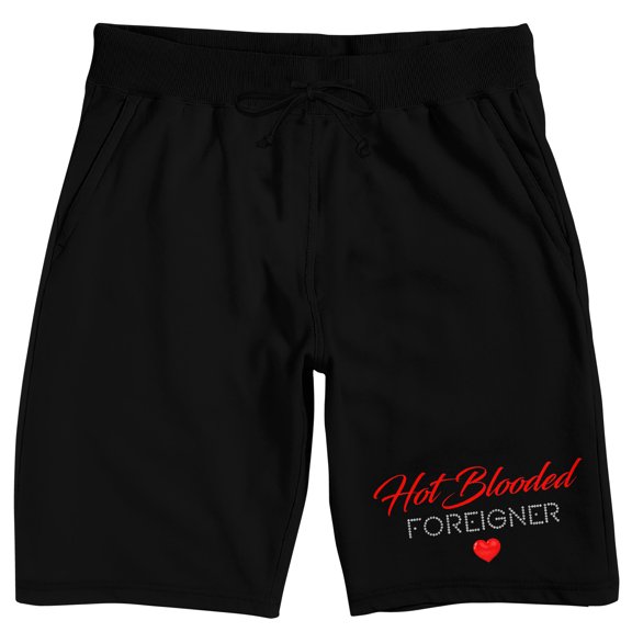 Foreigner Hot Blooded Foreigner Men's Black Sleep Pajama Shorts-Medium