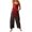 Watermelon Red, variant on WTOBBY Women's Casual Sleeveless Jumpsuit in Cotton with Halloween Printed Design, Lightweight and Breathable for Everyday Comfort, Perfect for Warm Weather,Deep RedL