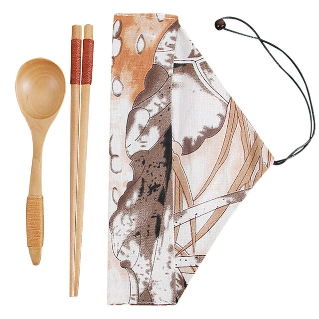 Pompotops 2-Piece Set Of Japanese Portable Chopsticks And Spoon Set To Carry Tableware Clearance