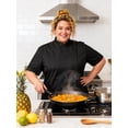 thumbnail image 5 of Ubon Women's Chef Jacket Short Sleeve Chef Coat Lightweight Chef Uniform with Zipper Black XL, 5 of 11