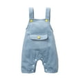 thumbnail image 1 of hirigin Infant Baby Girl Boy Jumpsuit, Solid Color Sleeveless Suspender Pants Toddler Kids Overalls with Pockets, 1 of 8