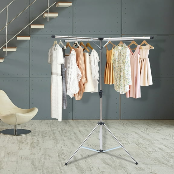 Clothes Drying Rack Folding Indoor, Portable Space Saving Clothes Drying Rack, Adjustable High Capacity Stainless Steel Laundry Drying Rack