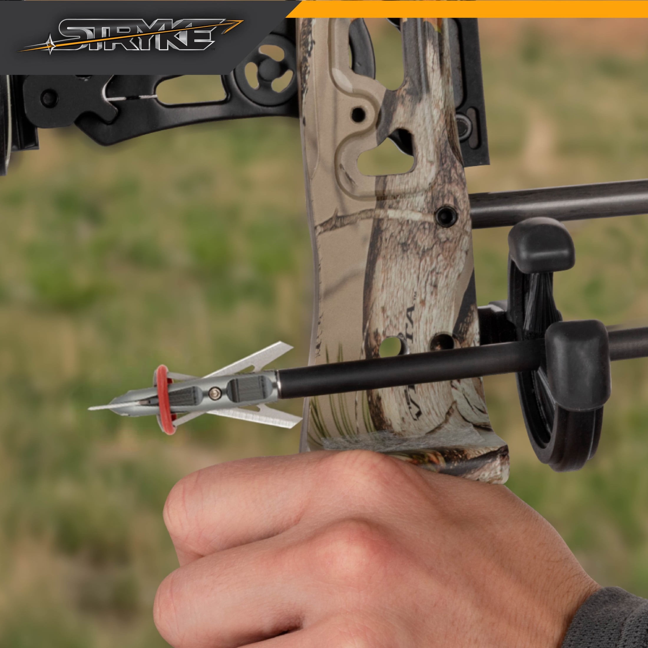(3 pack) Stryke Rear Deploying Cut-On-Contact Archery Broadheads, 100-Grain, 3-Pack, Carbon Gray