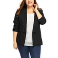 thumbnail image 1 of Blazer PaMujer TalExt3/4 Mangas Cuello De Chal Negro 3X, 1 of 5