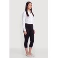 thumbnail image 3 of Women's Poplin Ruched Side Button Front Shirt, 3 of 4