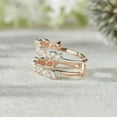 thumbnail image 3 of White Diamond Marquise Cut Open Ring Enhancer- Double Curved Wedding Band in 14K Rose Gold Vermeil- Mother's Day Special, 3 of 5