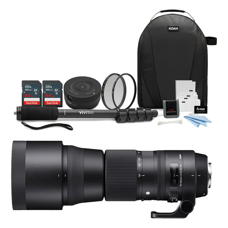 Sigma 150-600mm f/5-6.3 DG OS HSM Contemporary Lens (Nikon) with USB Dock  Bundle