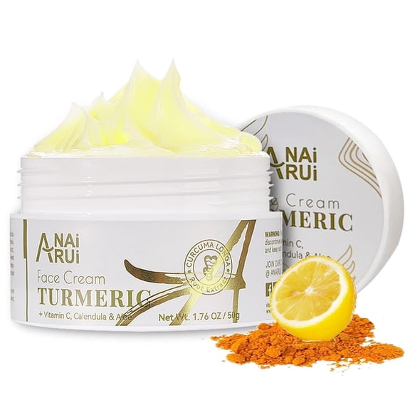 ANAiRUi Turmeric Vitamin C Face Moisturizer, Hydrating Cream for Daily Care, 1.76 oz