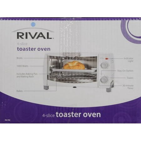 Rival 4 Slice Toaster Oven White Rival 4 Slice Toaster Oven White