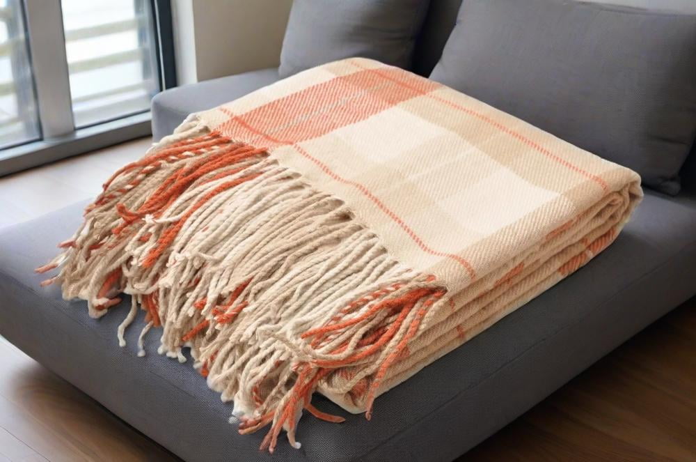 HOME UP FIFTH Unisex Checkered Throw Blanket for Couches